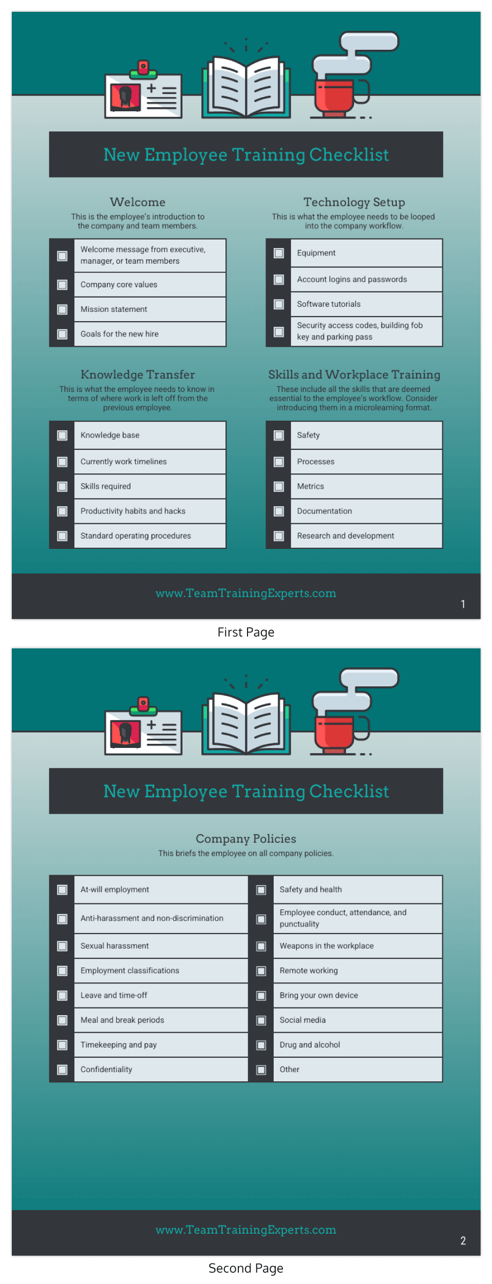 sample new employee training checklist template sample new employee training checklist template