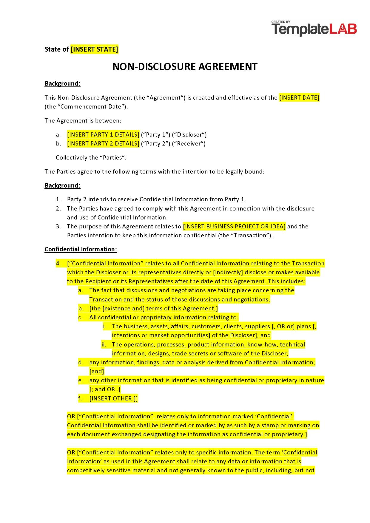 sample confidential disclosure agreement template sample confidential disclosure agreement template