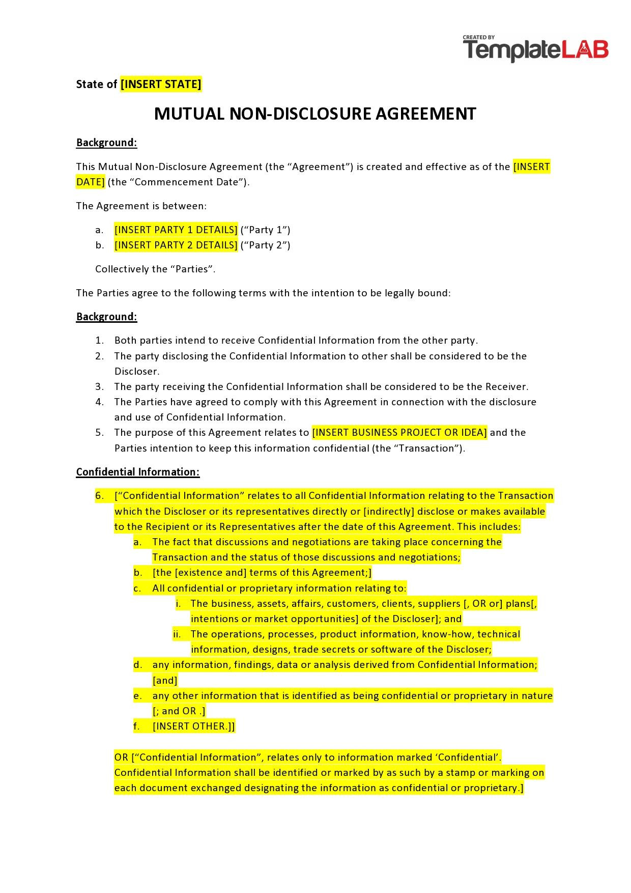 sample mutual confidentiality agreement template sample mutual confidentiality agreement template