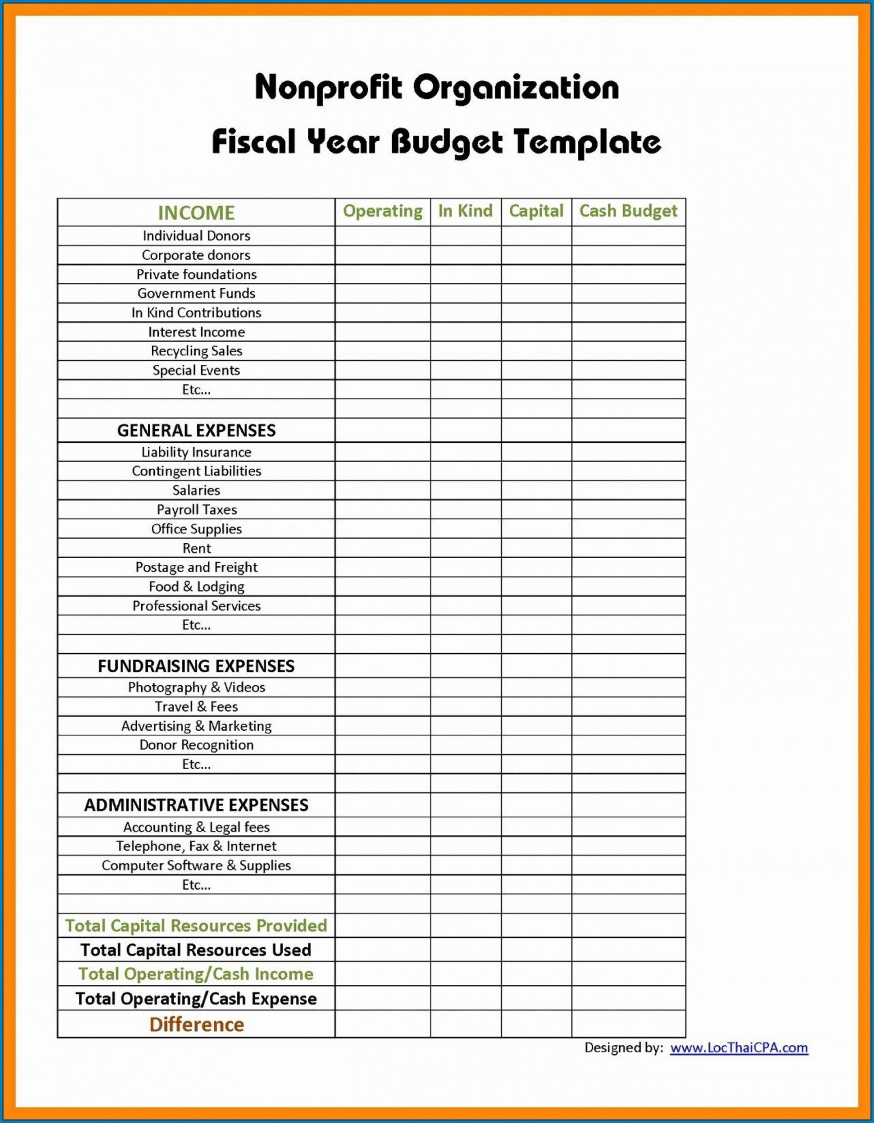 sample budget template for non profit organization sample budget template for non profit organization