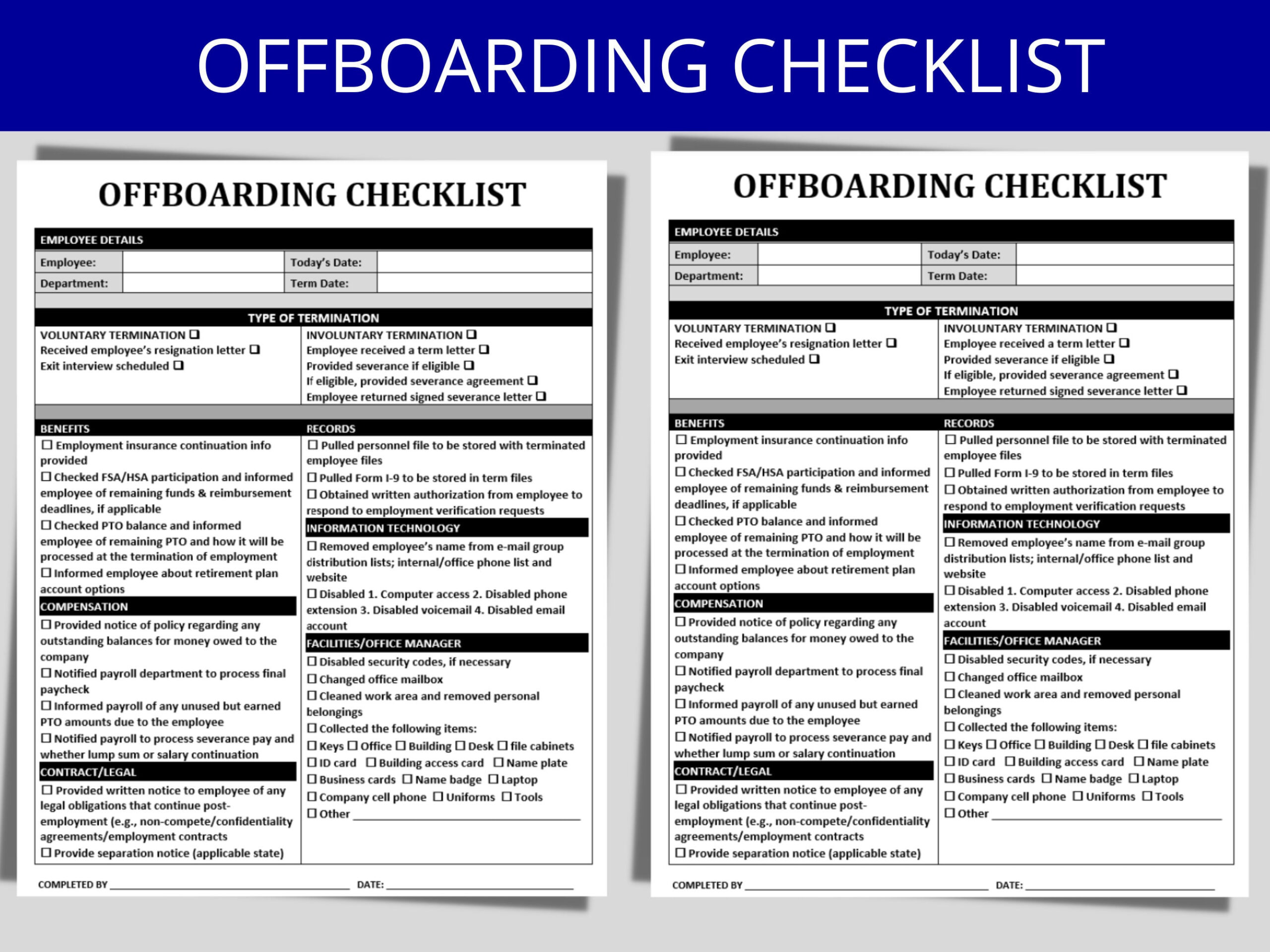 Offboarding Checklist: Employee Termination Templates Employee Offboarding Checklist: Employee Termination Templates Employee
