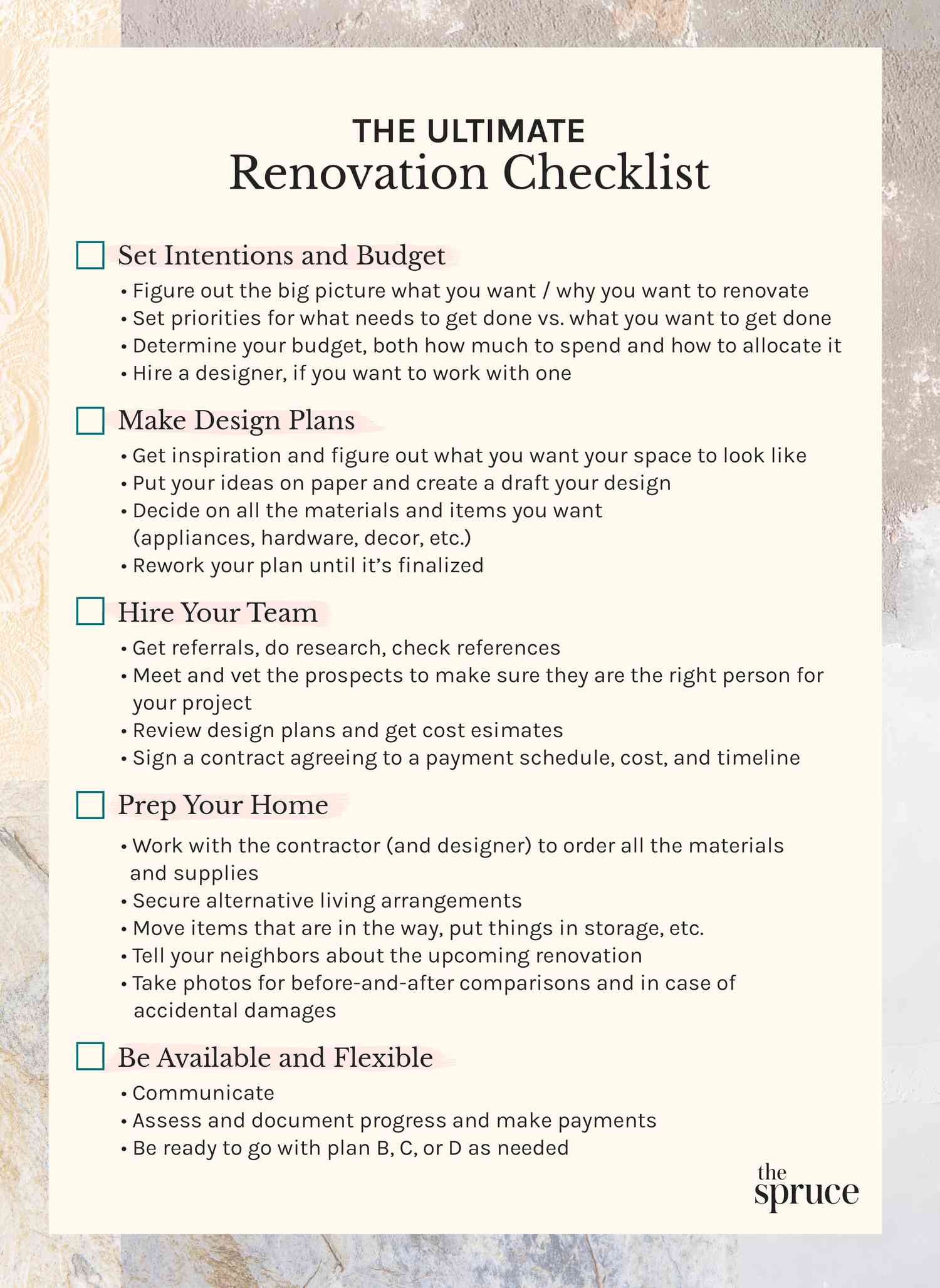 Our Ultimate Renovation Checklist Will Help You Plan Any Project Our Ultimate Renovation Checklist Will Help You Plan Any Project