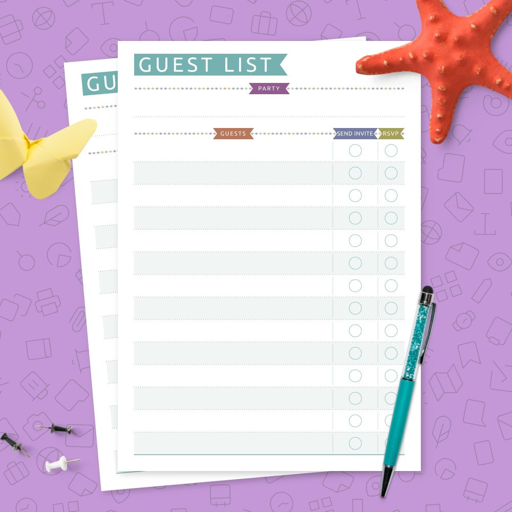 Party Guest List Templates Party Guest List Templates