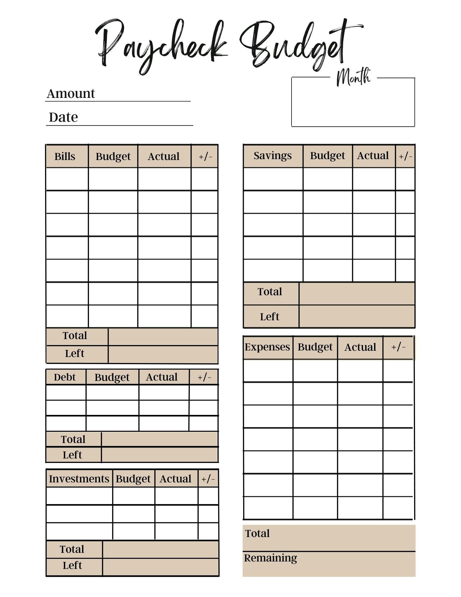 sample paycheck to paycheck budget template sample paycheck to paycheck budget template