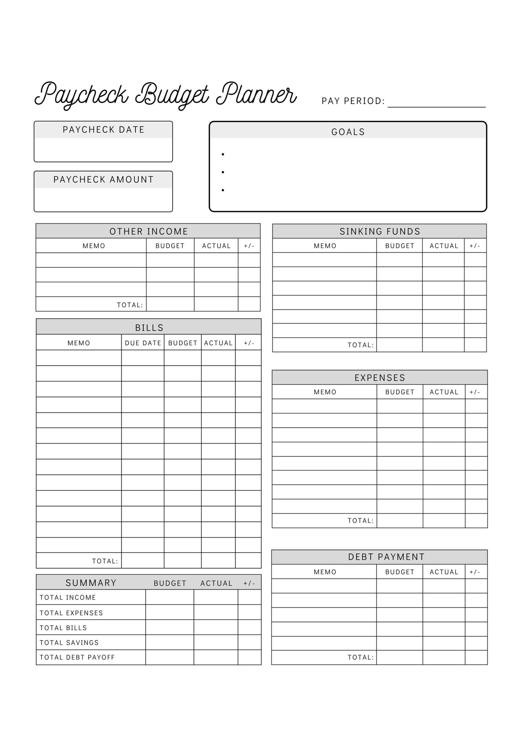 sample paycheck to paycheck budget template sample paycheck to paycheck budget template