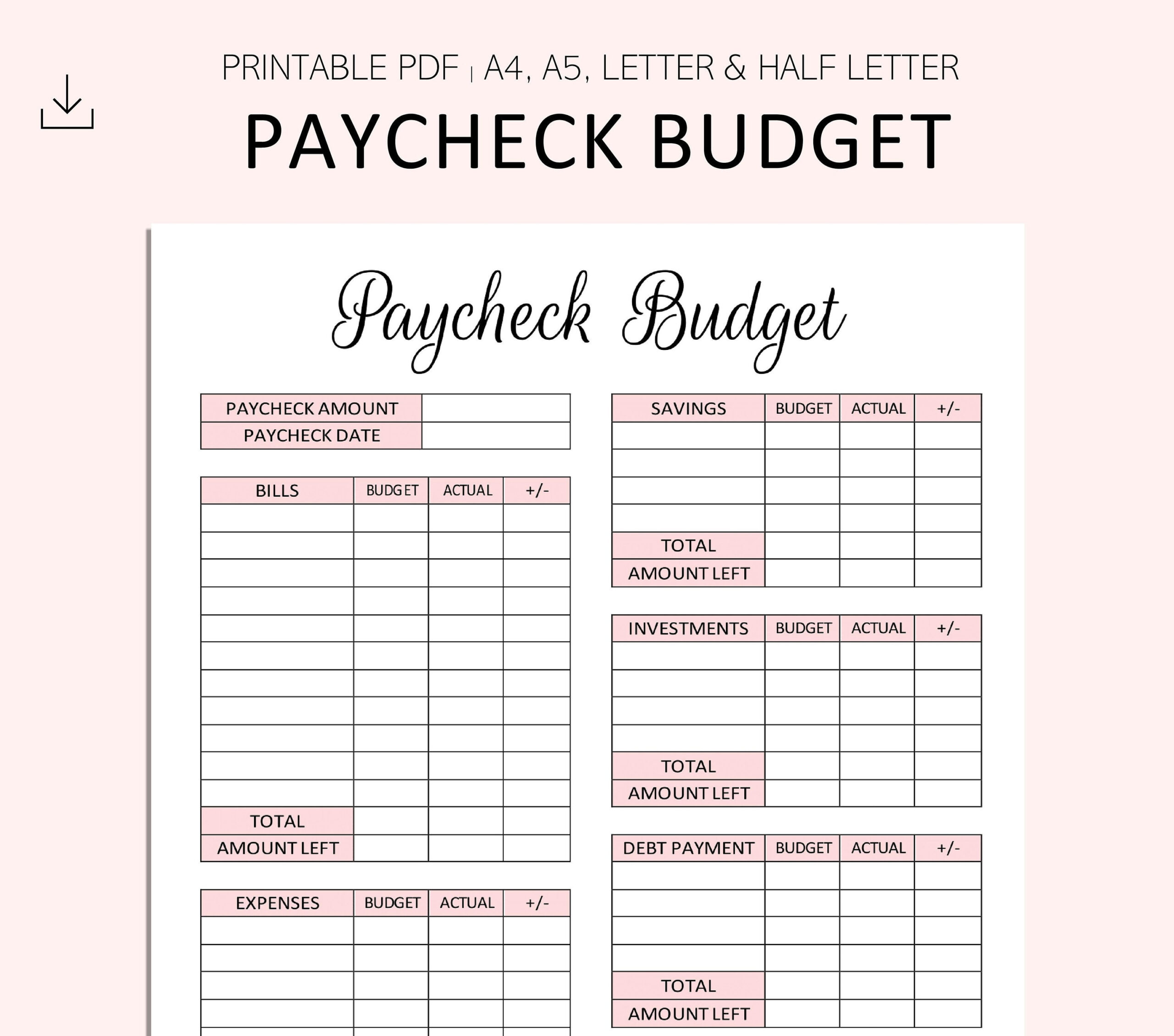 sample half payment budget template sample half payment budget template
