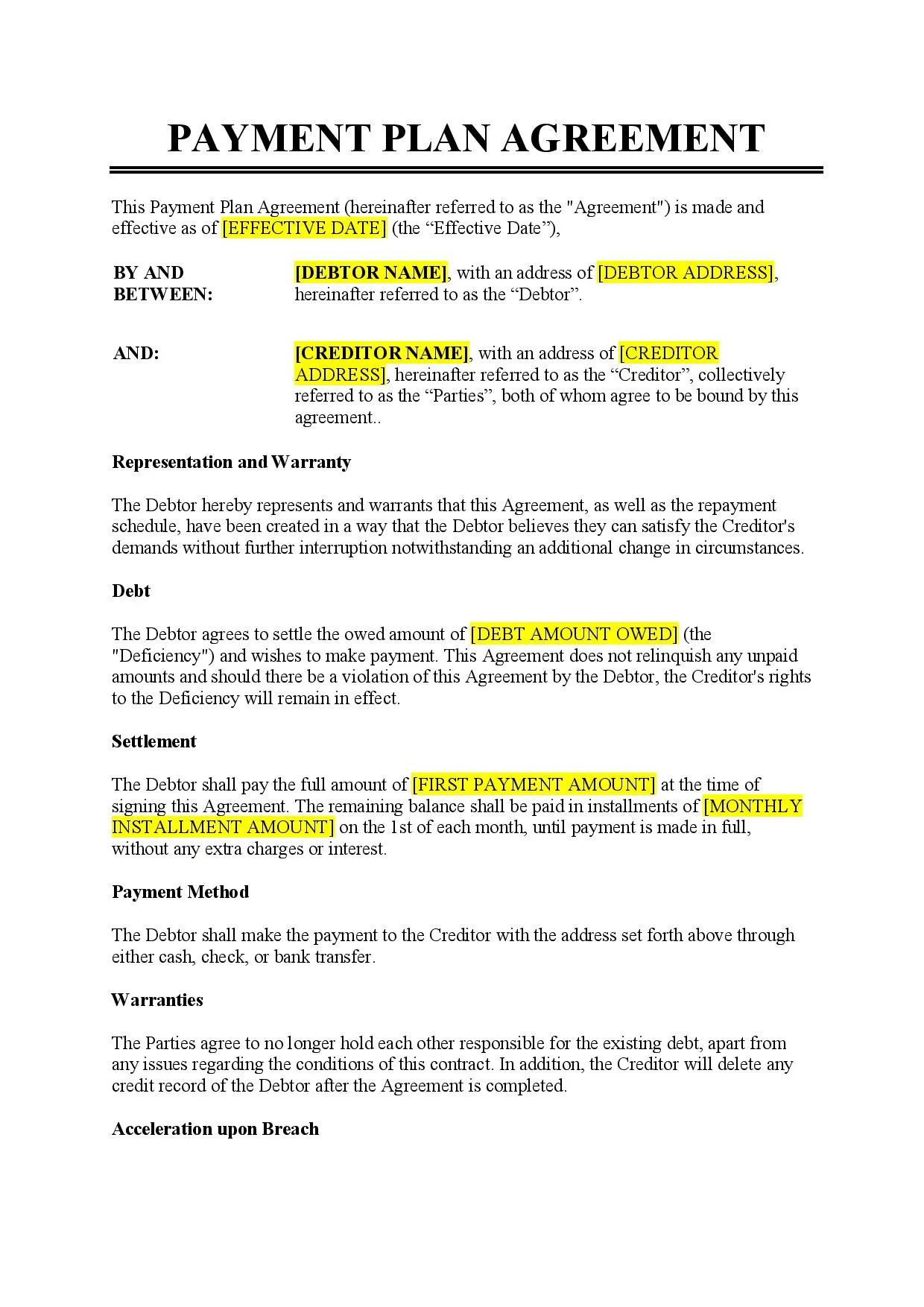 sample payment contract agreement template sample payment contract agreement template