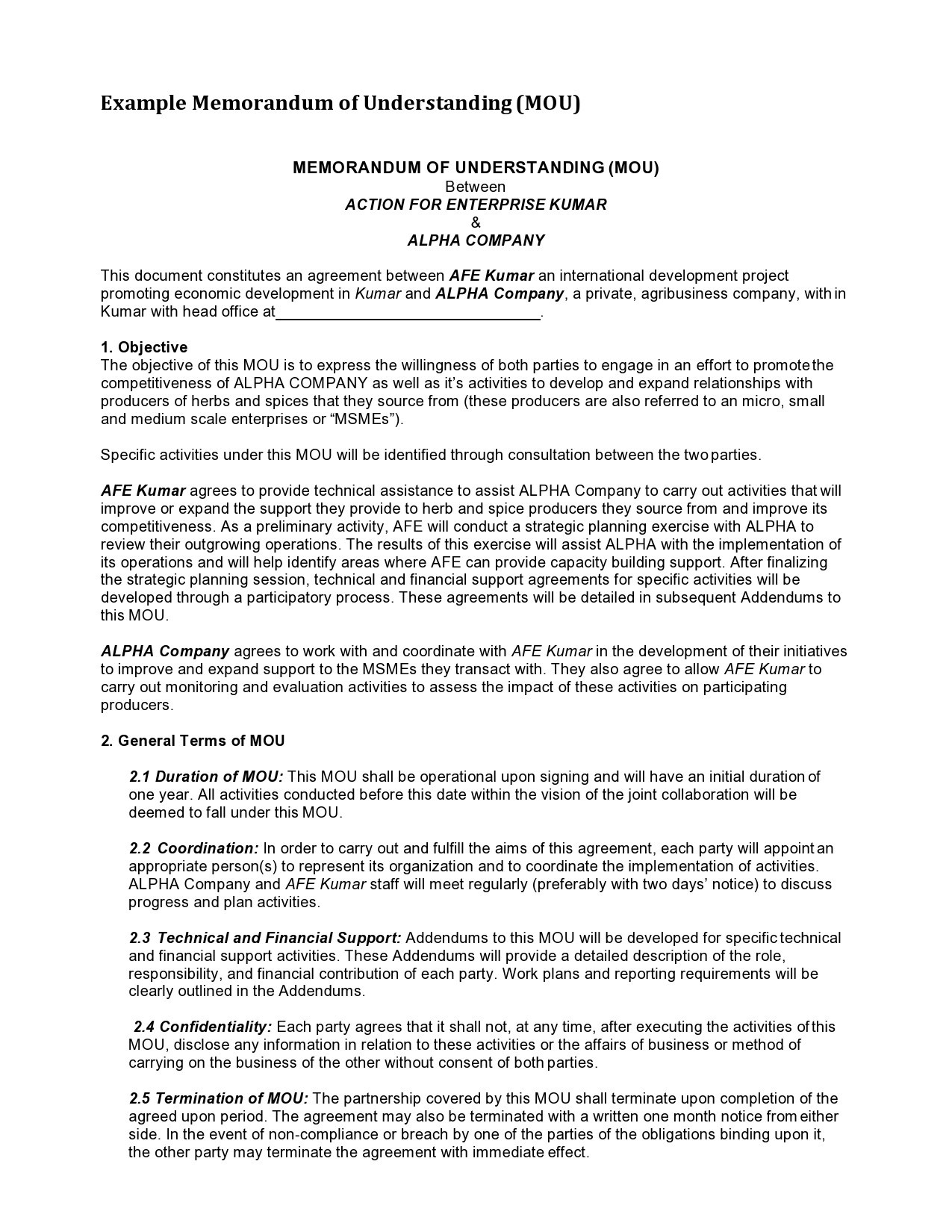 sample agreement between two parties template sample agreement between two parties template