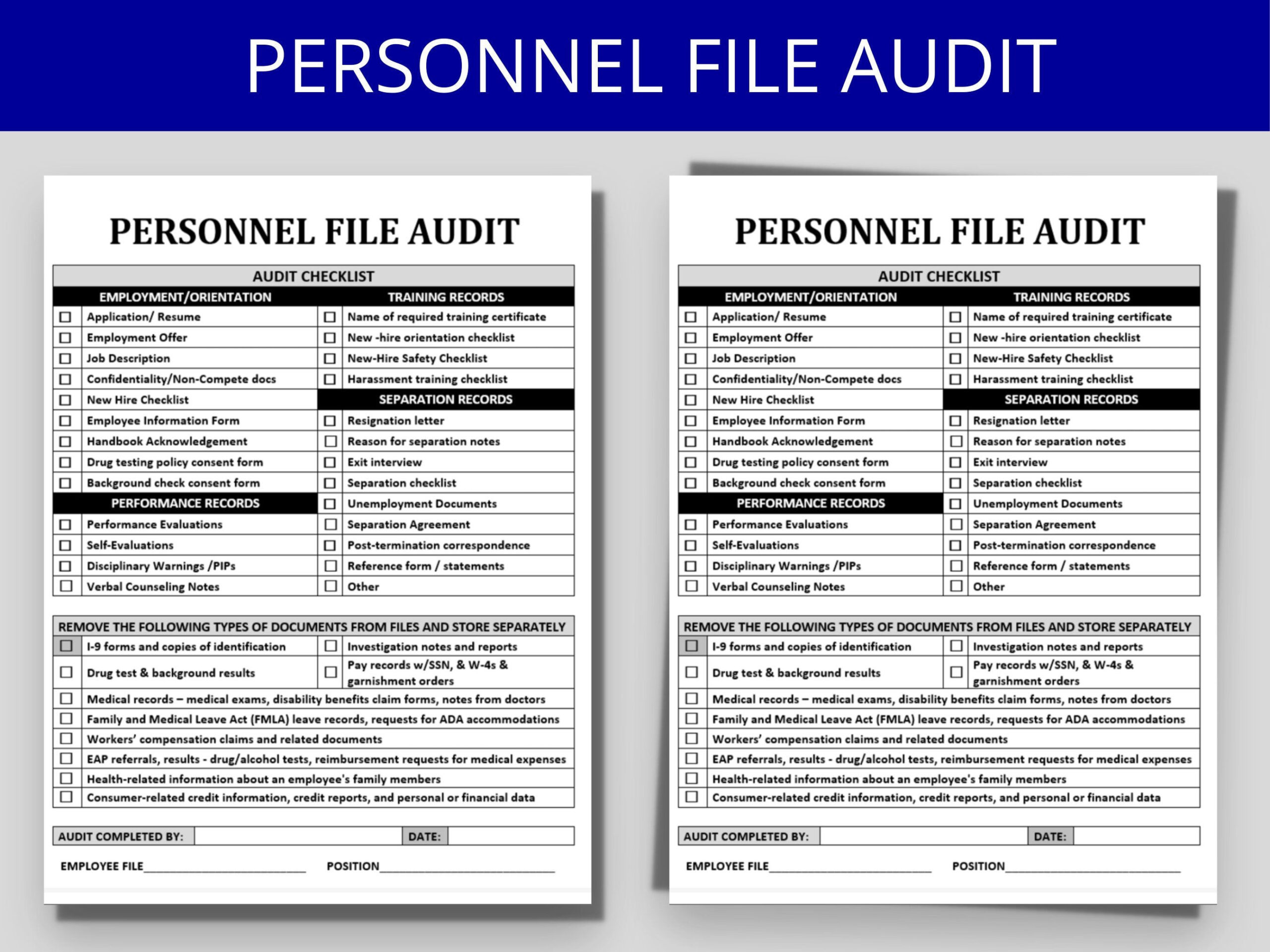 sample employee files checklist template sample employee files checklist template