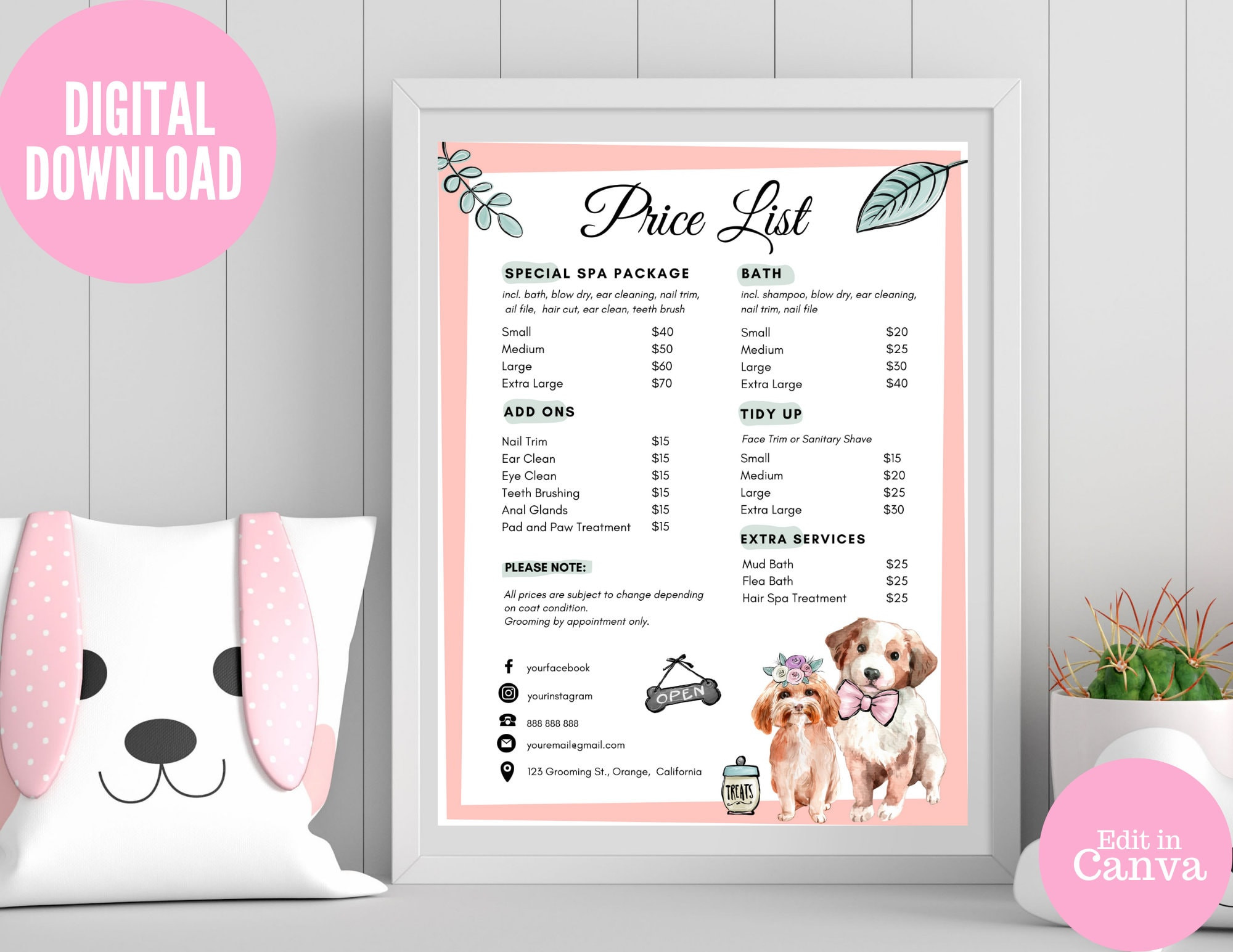 sample Dog Grooming Price List Template sample Dog Grooming Price List Template