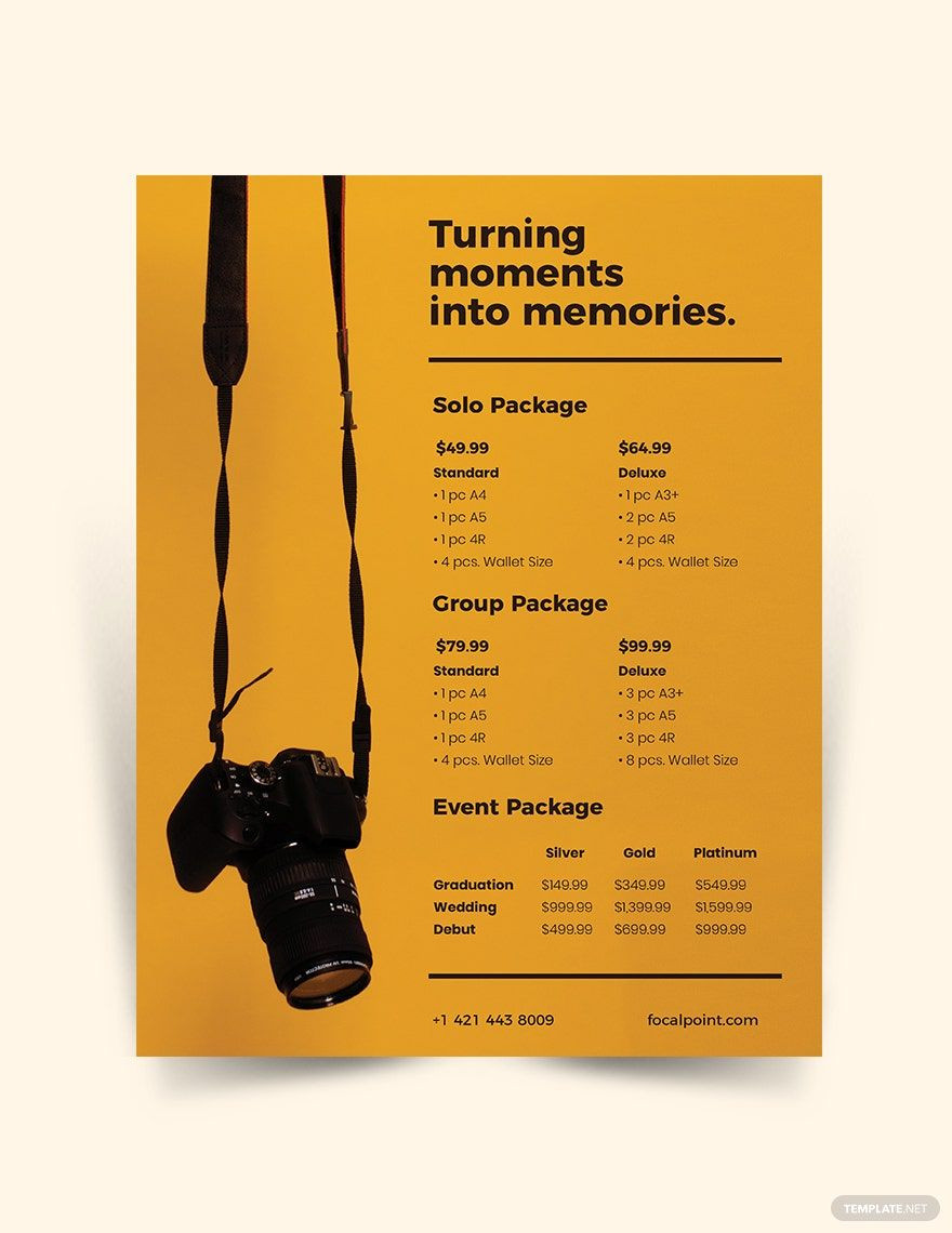sample Sports Photography Price List Template sample Sports Photography Price List Template