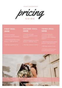photography pricing sheet template free