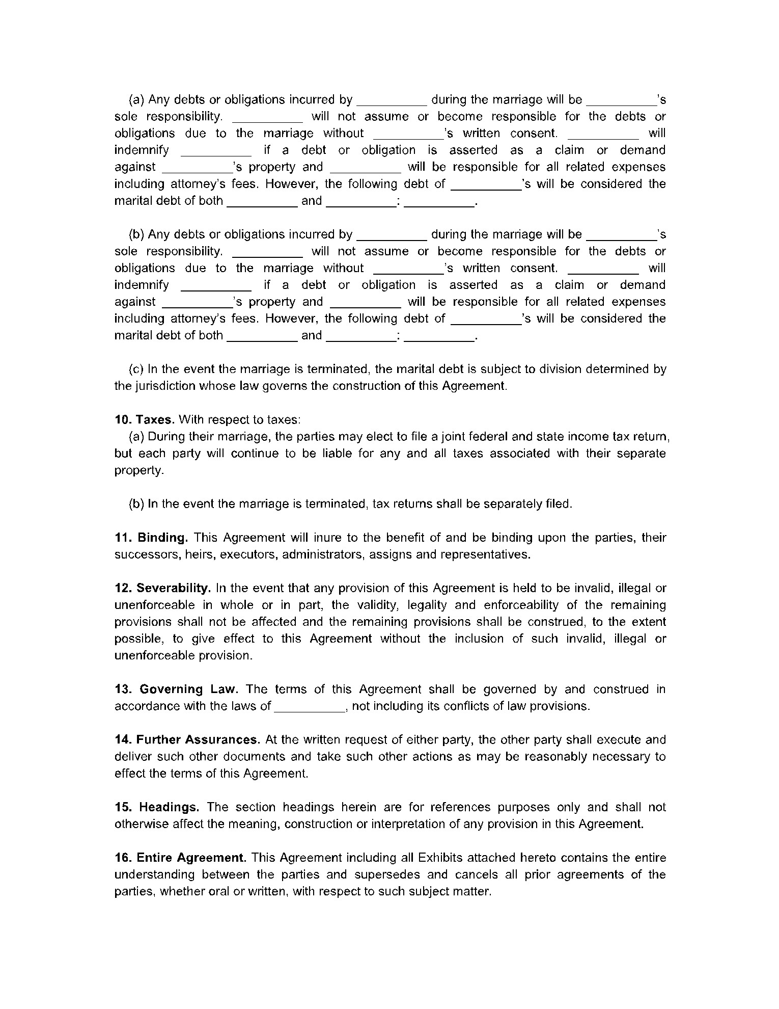 sample premarital agreement template sample premarital agreement template