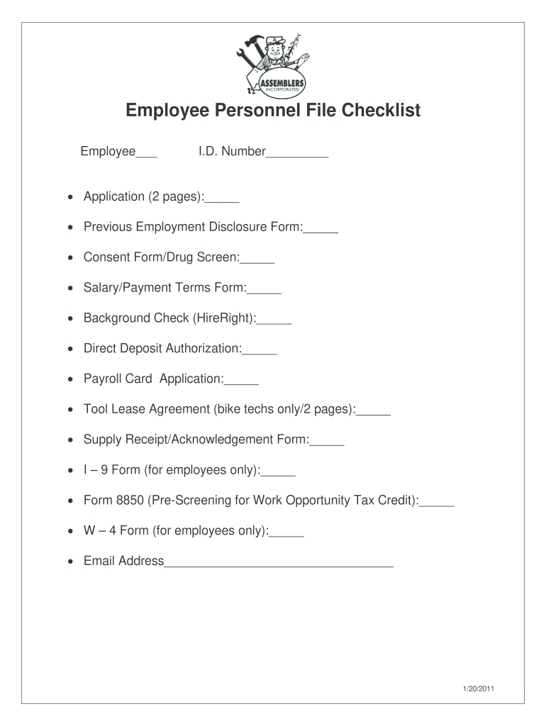 sample employment checklist template sample employment checklist template