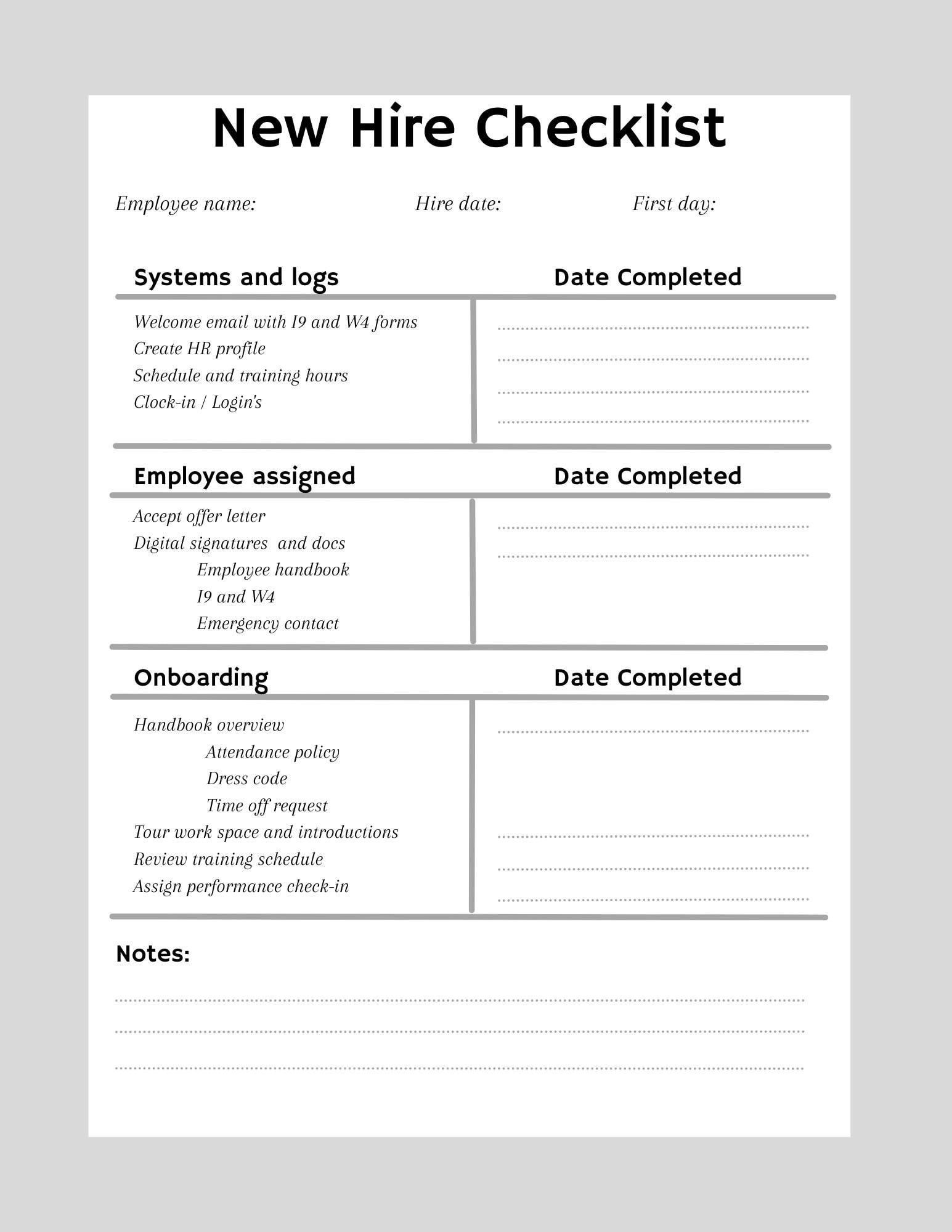 sample new employee onboarding checklist template sample new employee onboarding checklist template