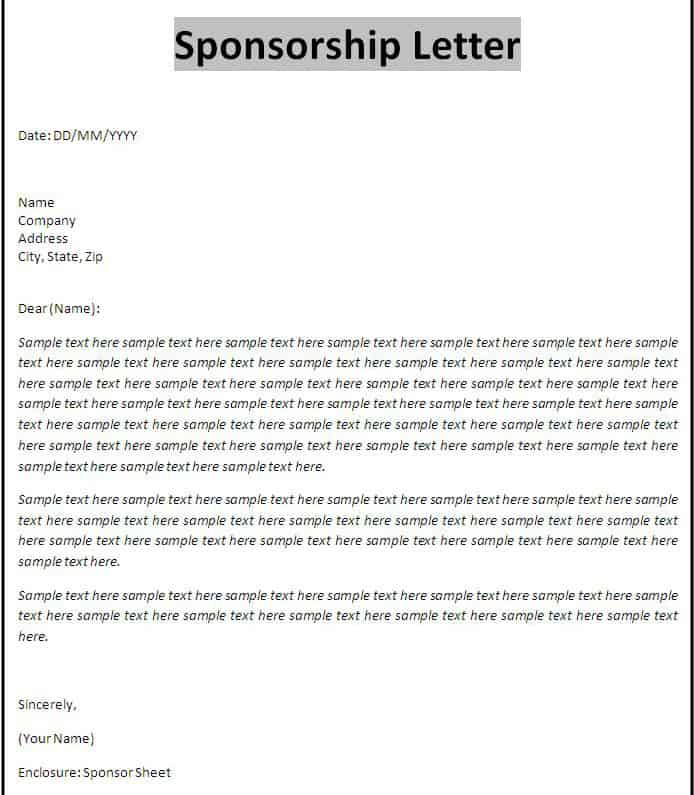 printable sponsorship form template word printable sponsorship form template word