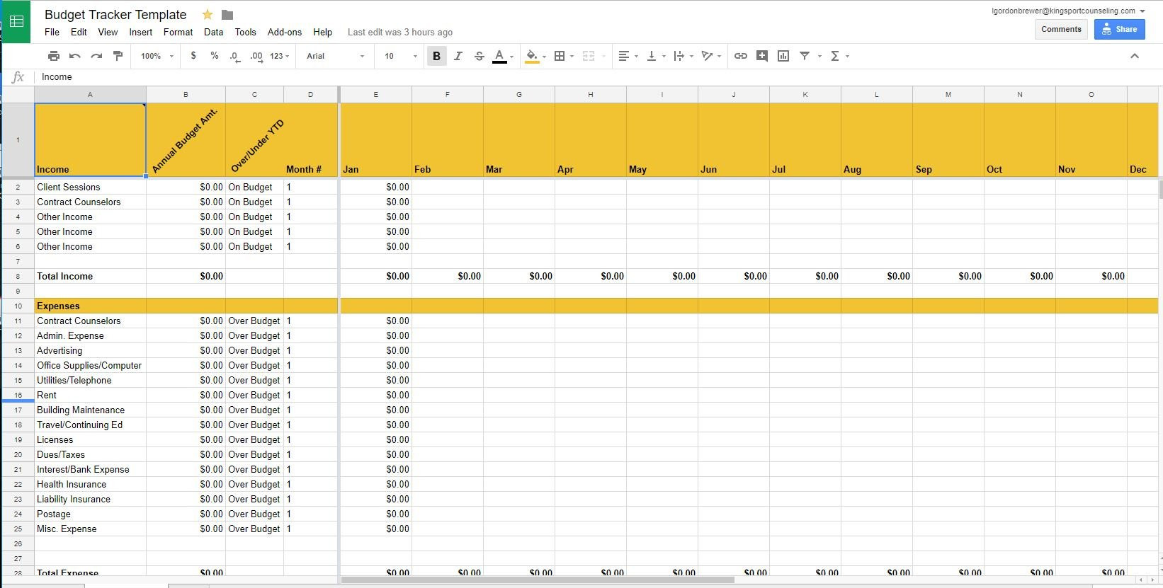 sample private practice budget template sample private practice budget template