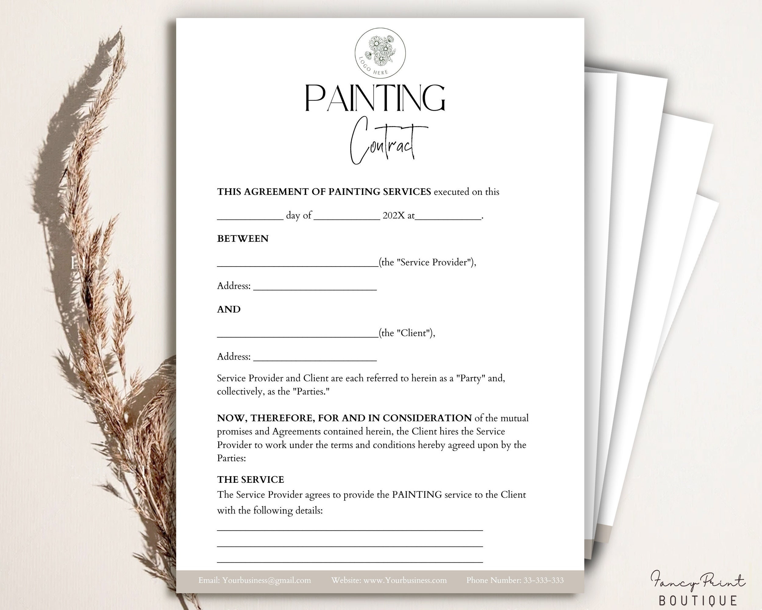 sample painting agreement template sample painting agreement template