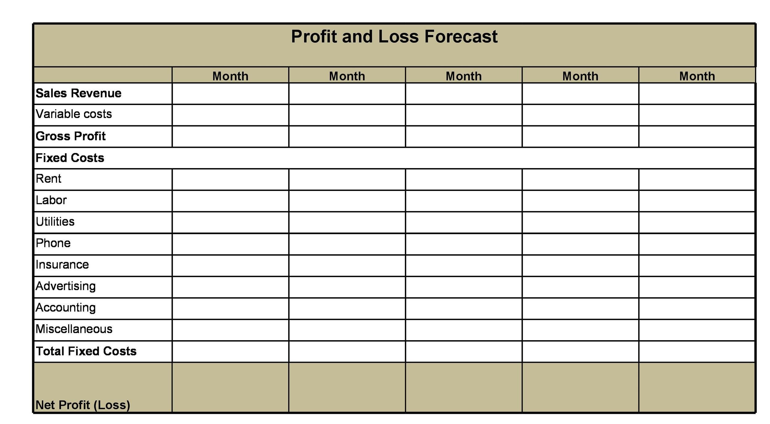sample monthly profit and loss template sample monthly profit and loss template