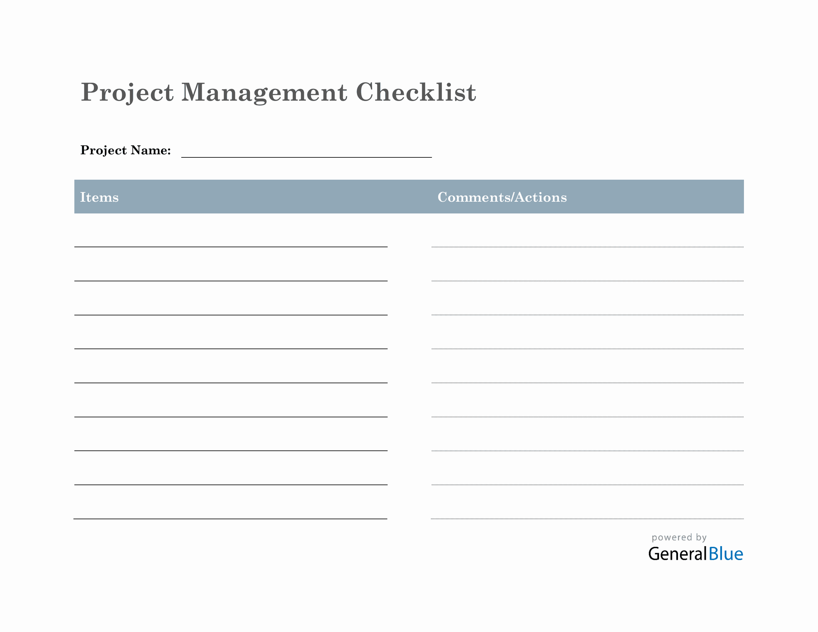 sample project management checklist template sample project management checklist template