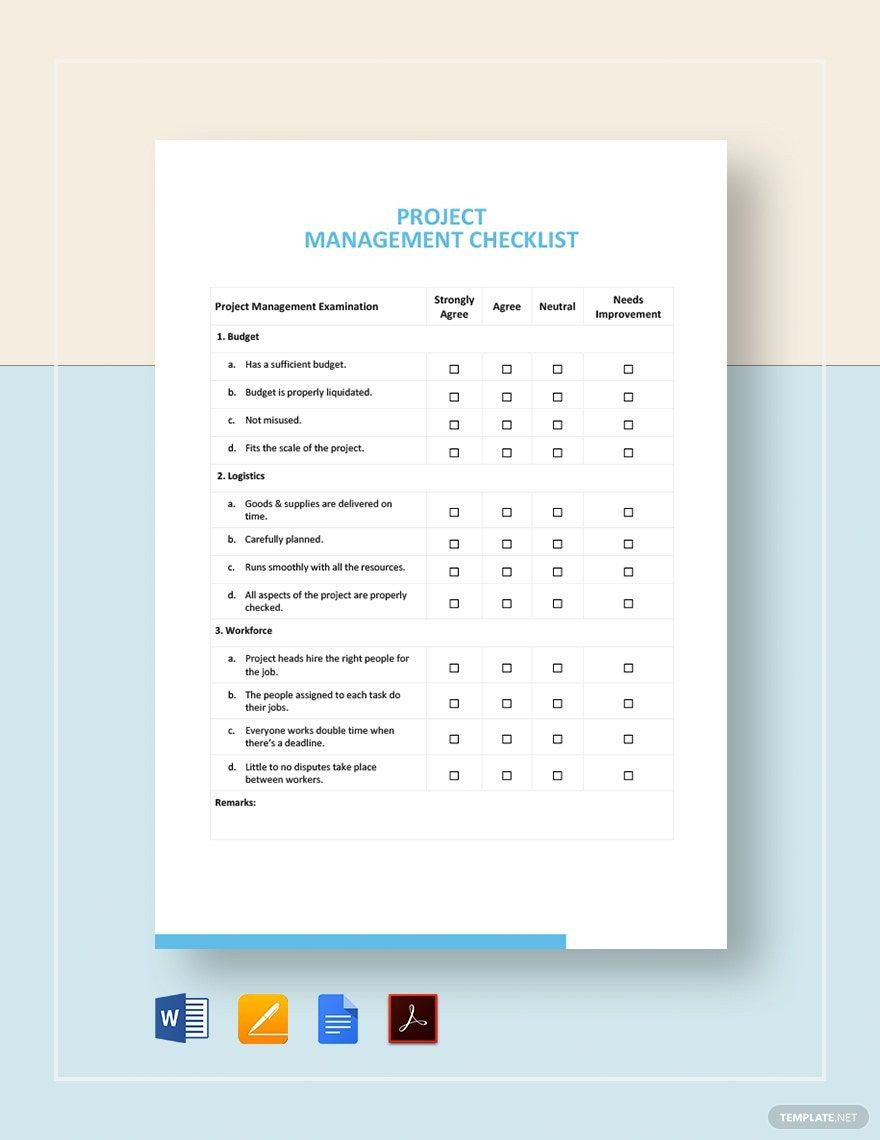 sample project management checklist template sample project management checklist template