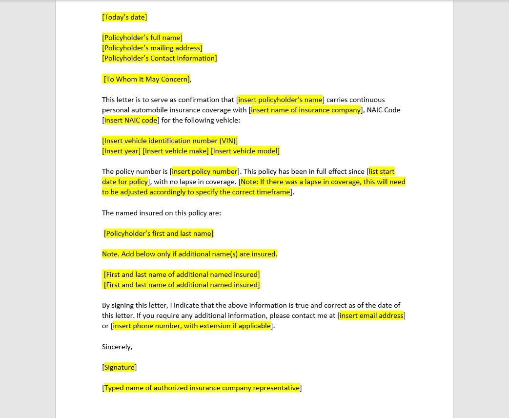 Proof of Auto Insurance Letter Template, Proof of Auto Insurance Letter, Proof of Auto Insurance Template, Word Template, Simple Letter Proof of Auto Insurance Letter Template, Proof of Auto Insurance Letter, Proof of Auto Insurance Template, Word Template, Simple Letter