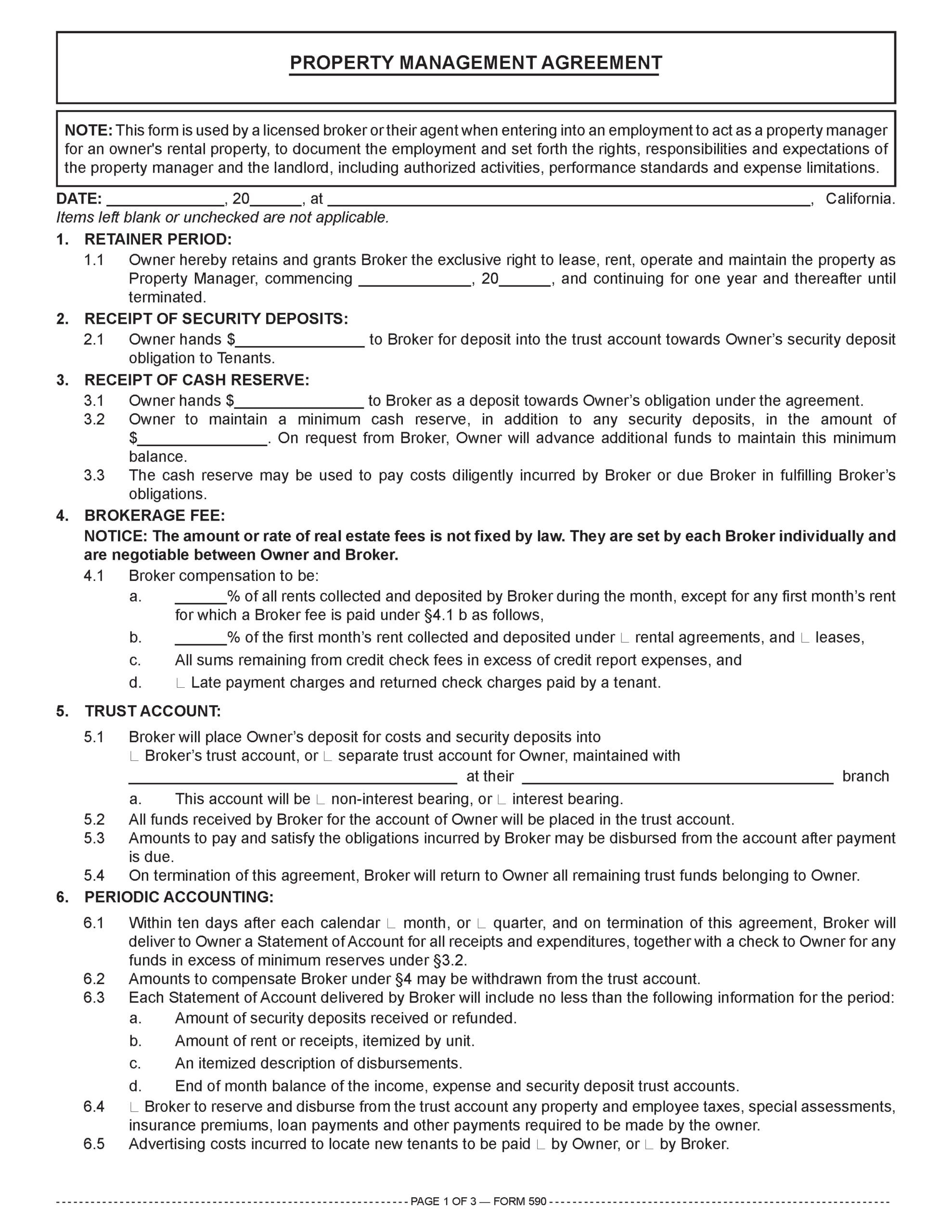 sample property management agreement template sample property management agreement template