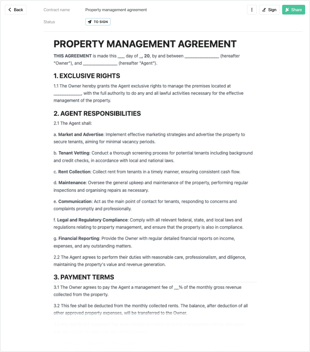 sample property management agreement template sample property management agreement template