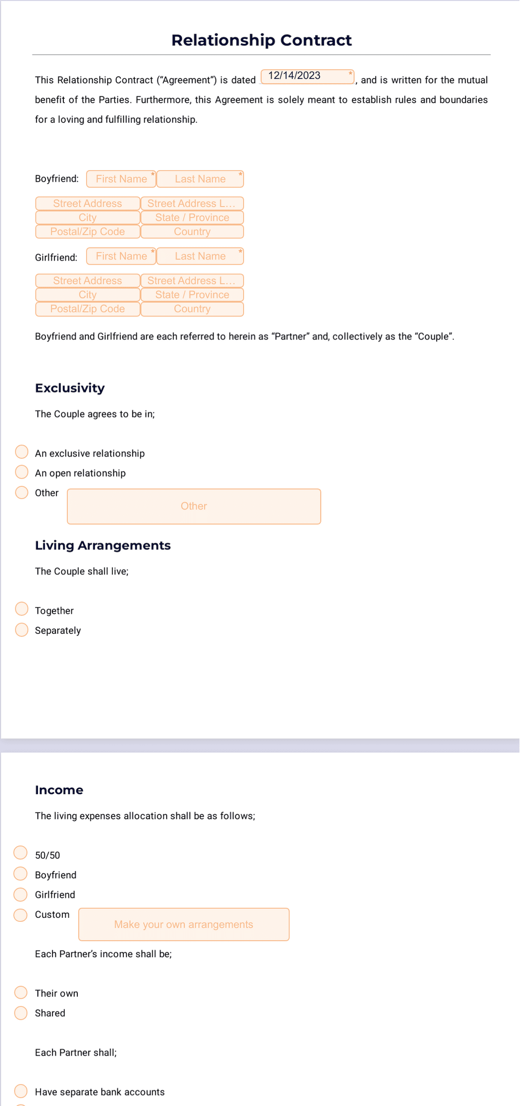 sample relationship agreement template sample relationship agreement template