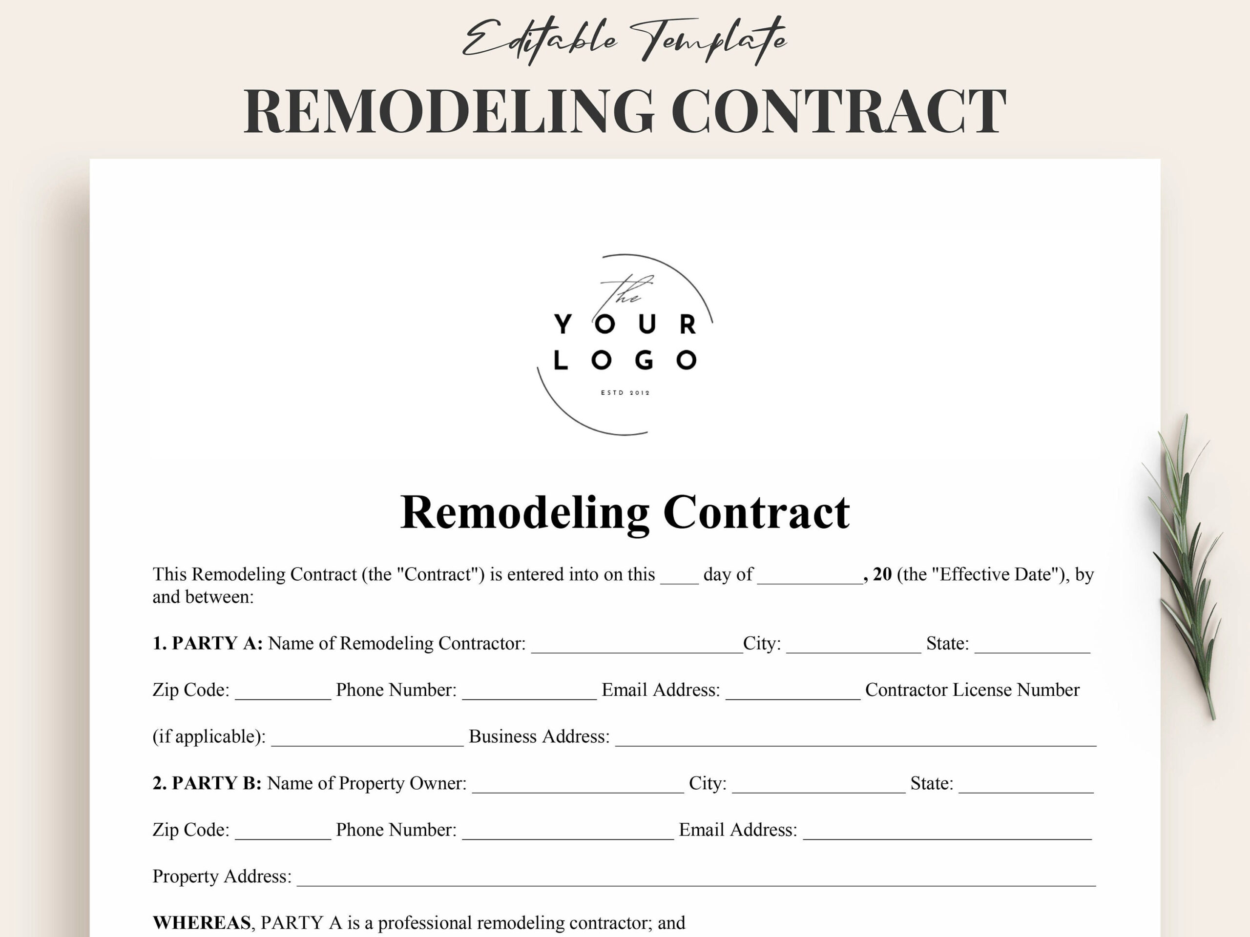 sample renovation agreement template sample renovation agreement template