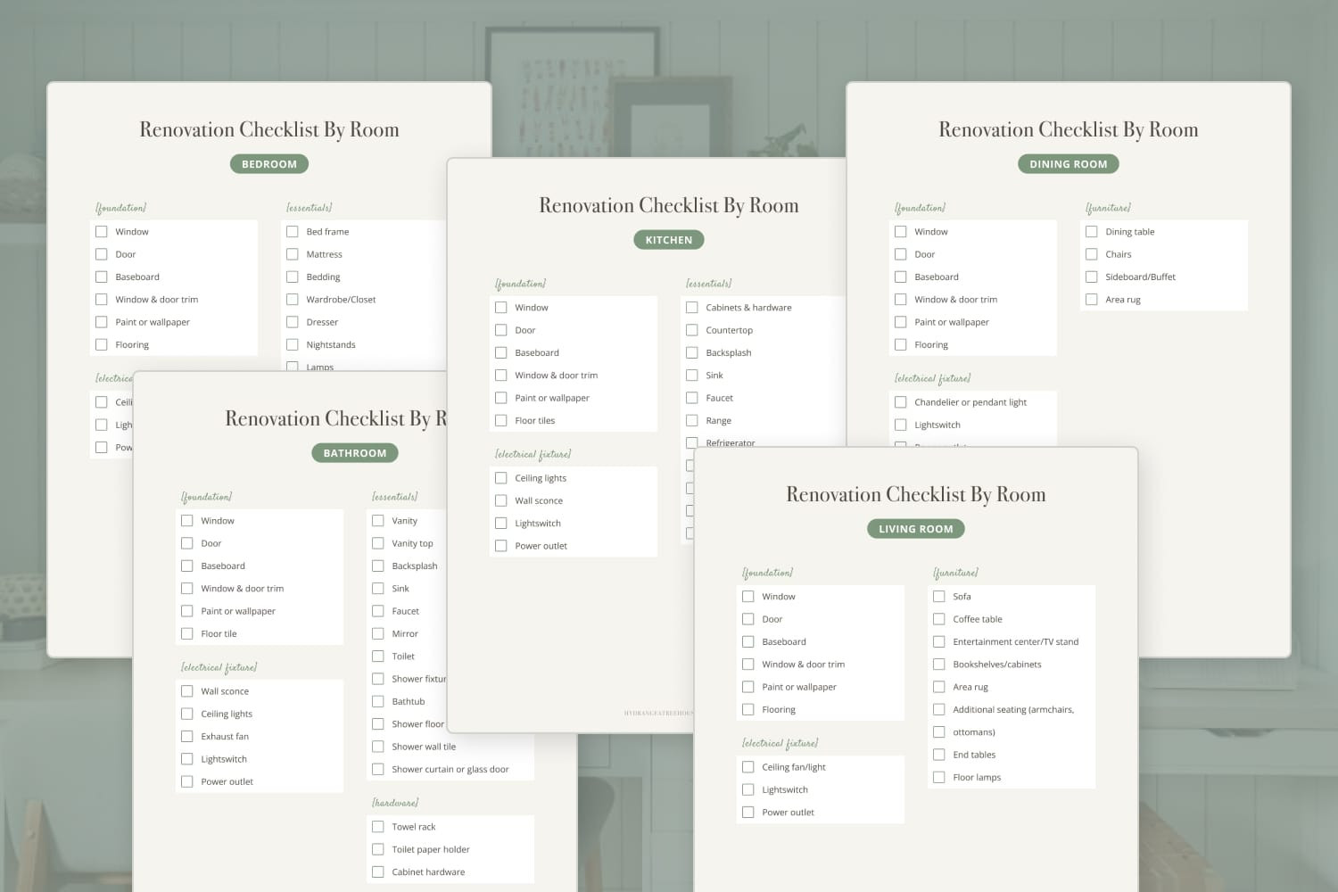 Renovation checklist by room (PDF inside!) - Hydrangea Treehouse Renovation checklist by room (PDF inside!) - Hydrangea Treehouse