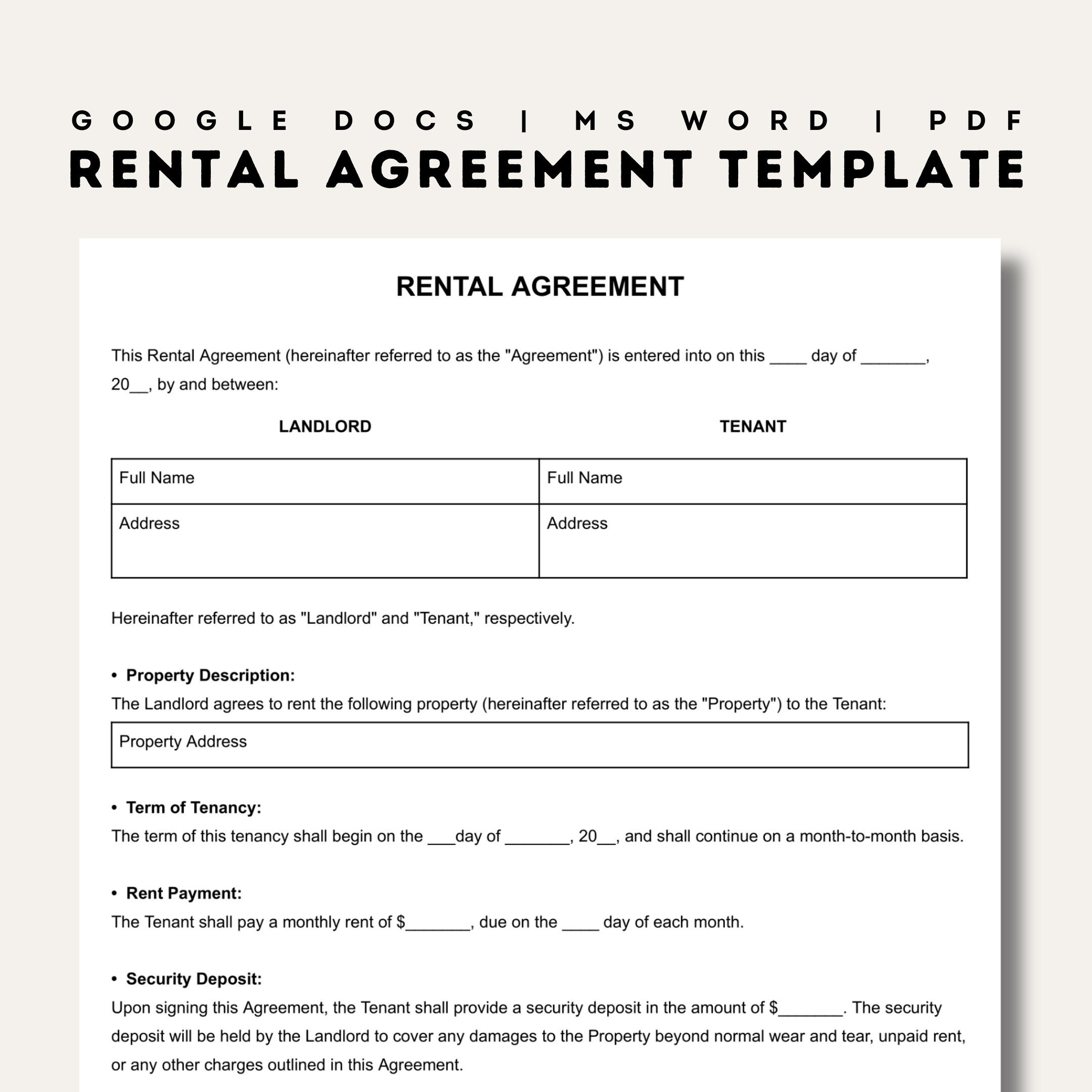 sample Tenant Agreement Template sample Tenant Agreement Template