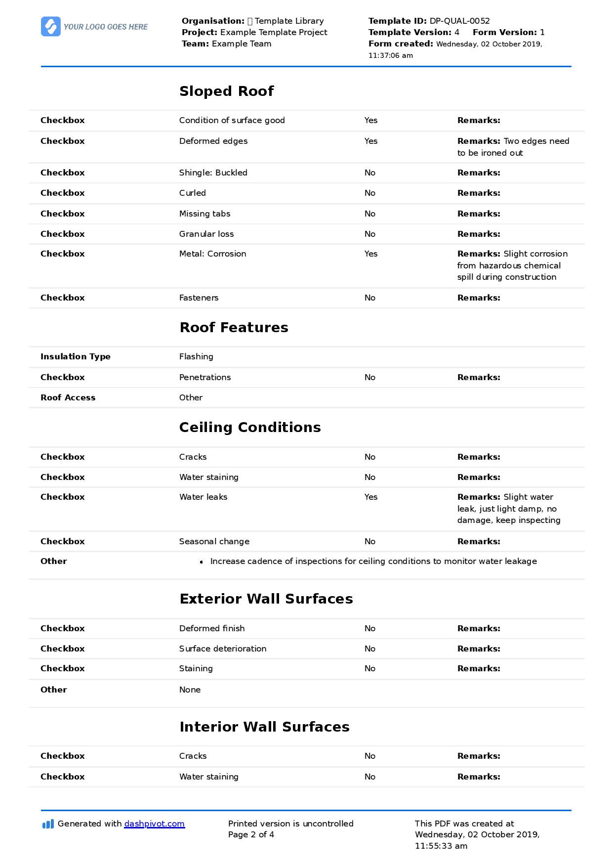Roof Inspection Checklist Template: Smarter than PDF and Excel Roof Inspection Checklist Template: Smarter than PDF and Excel