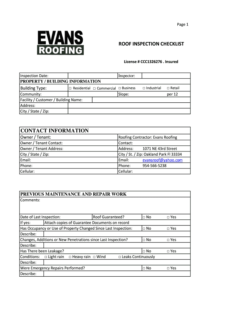 Roof Inspection Template - Fill Online, Printable, Fillable, Blank Roof Inspection Template - Fill Online, Printable, Fillable, Blank