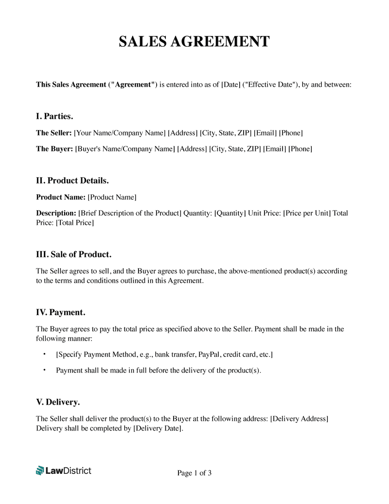 sample sales agreement template sample sales agreement template