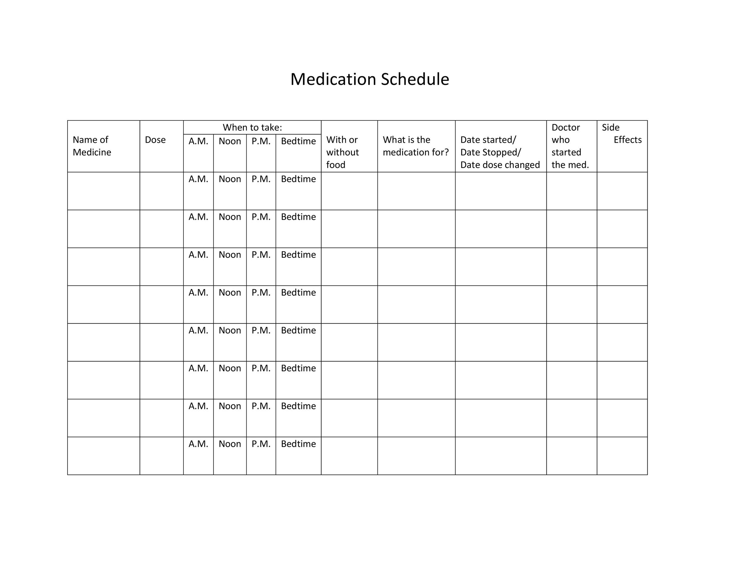 sample of medication chart template sample of medication chart template