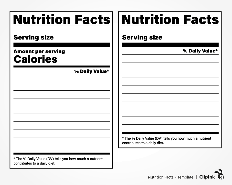 sample of nutrition chart template sample of nutrition chart template