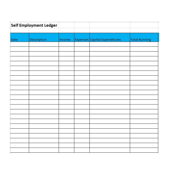 self employment ledger template self employment ledger template