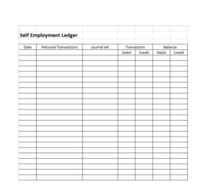 self employment ledger template