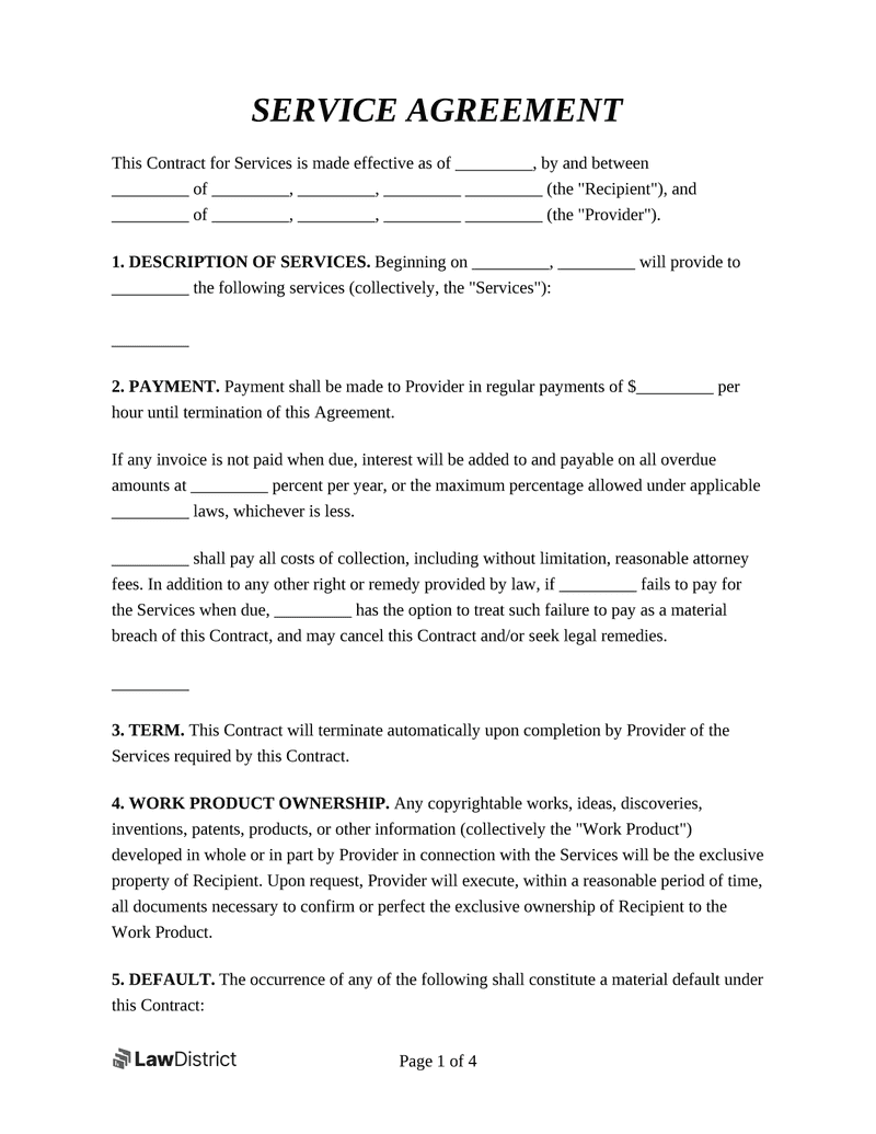 sample Service Agreement Template sample Service Agreement Template