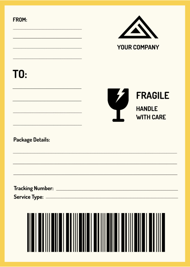 shipping label template