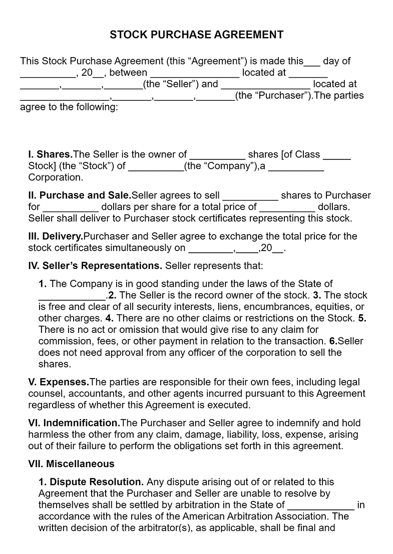 sample Share Purchase Agreement Template sample Share Purchase Agreement Template