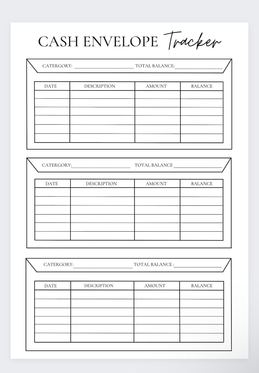 sample envelope budget template sample envelope budget template
