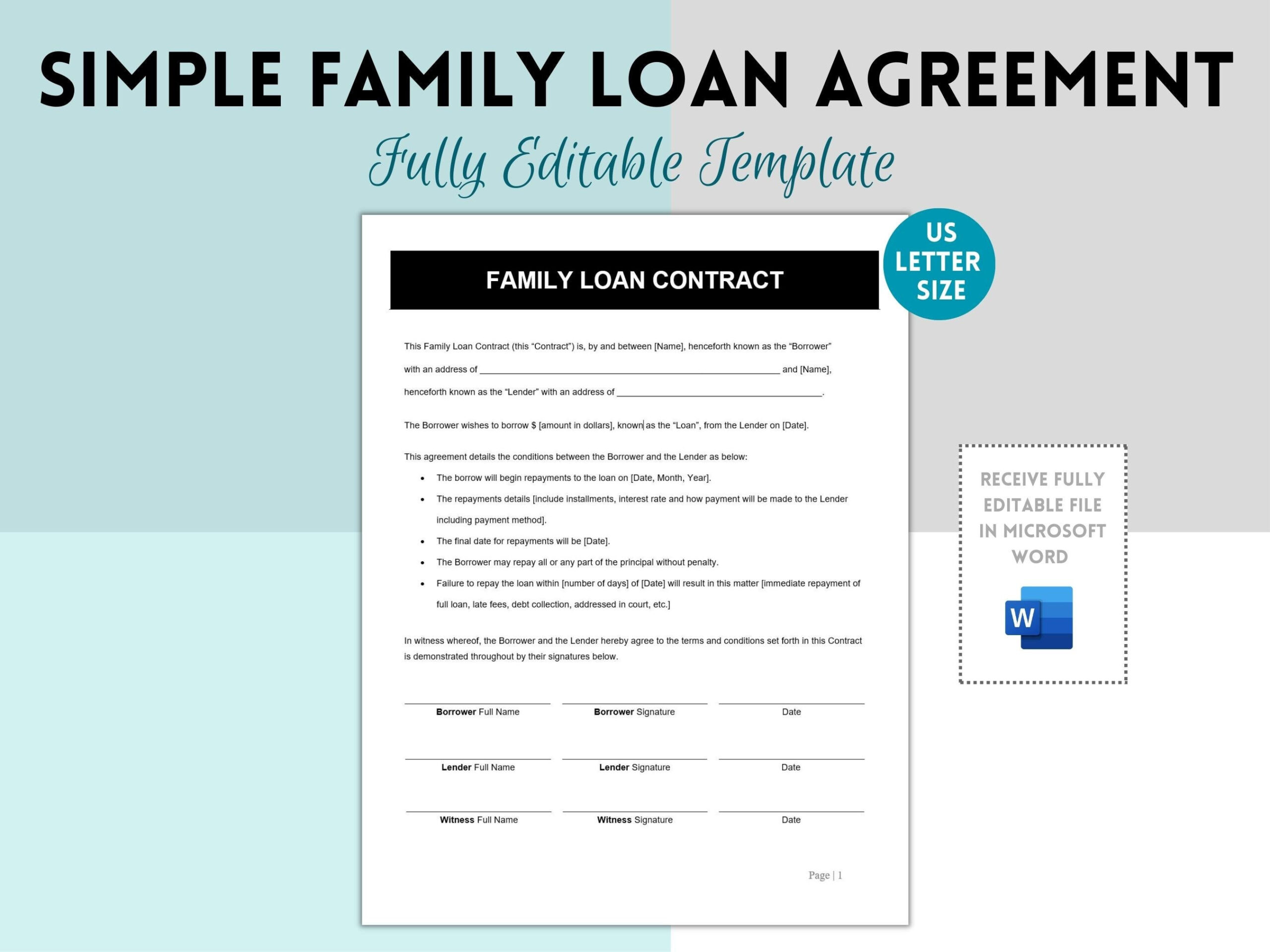sample family loan agreement template sample family loan agreement template