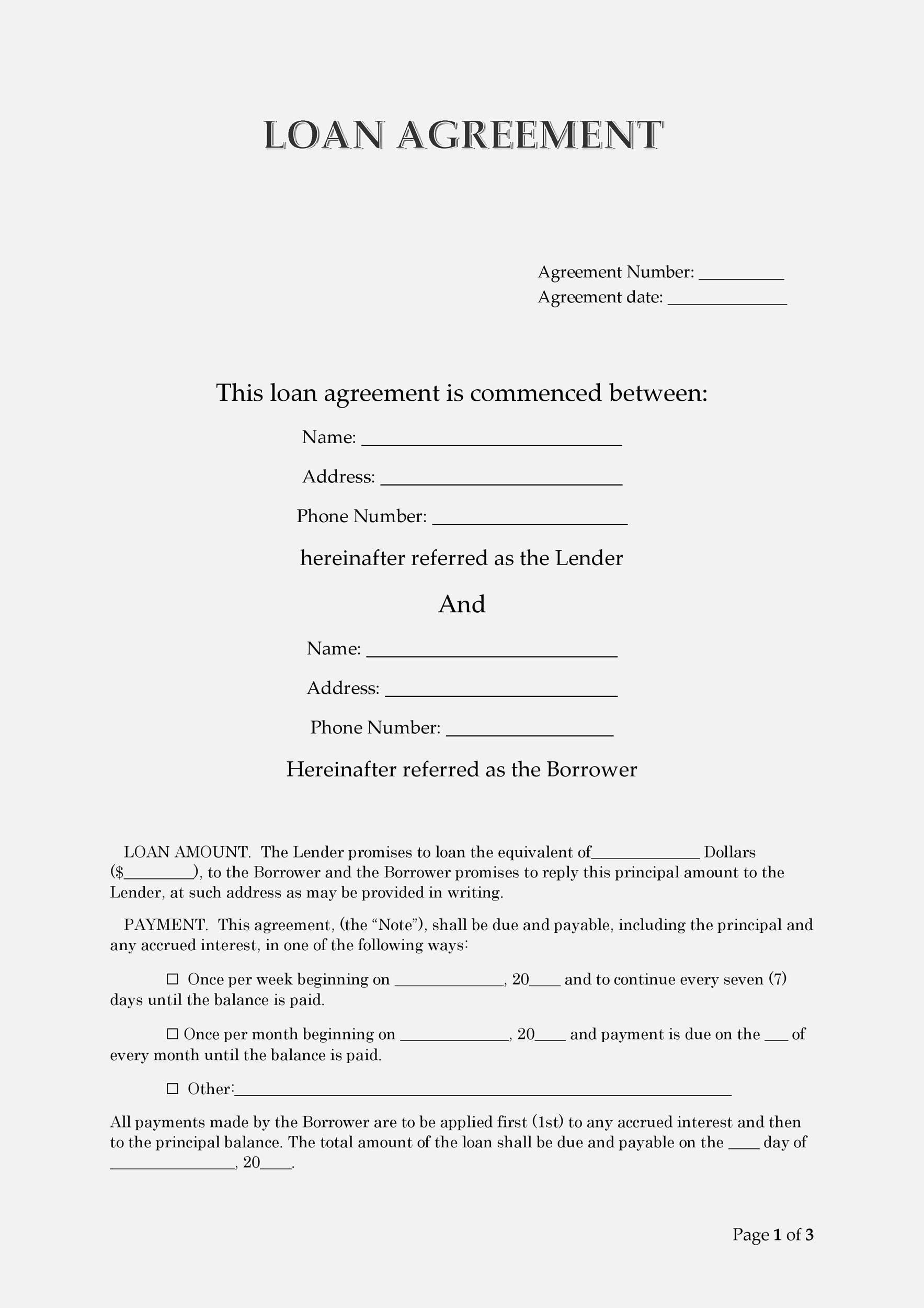sample loan agreement template sample loan agreement template