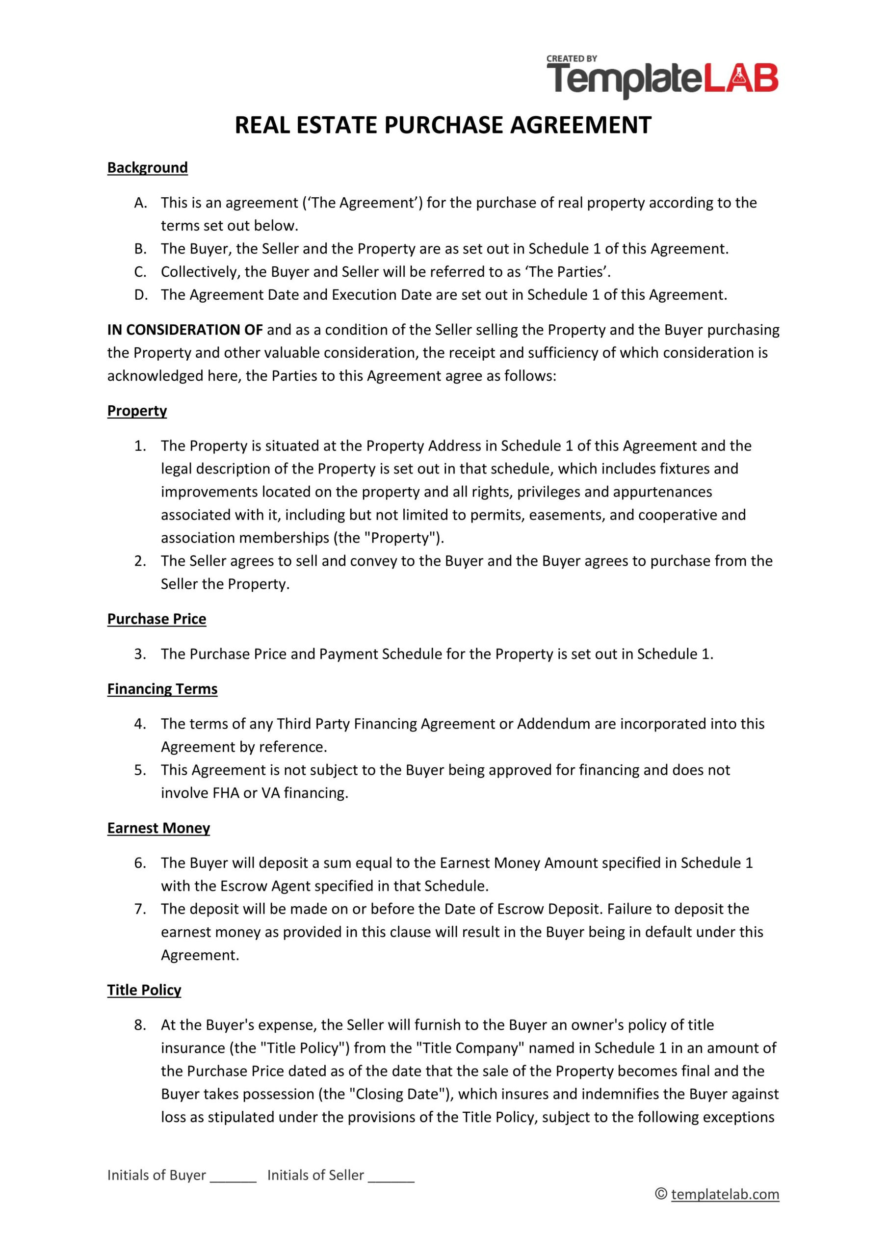 sample real estate sale agreement template sample real estate sale agreement template