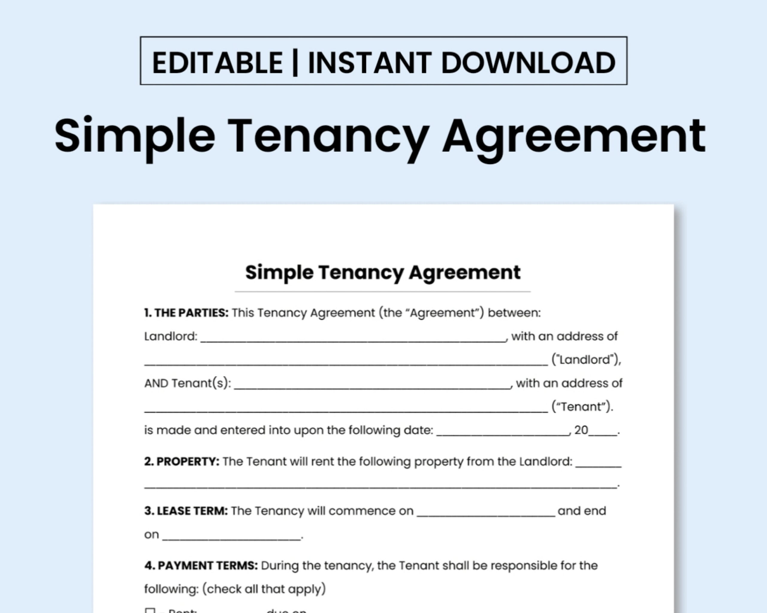sample Tenant Agreement Template sample Tenant Agreement Template