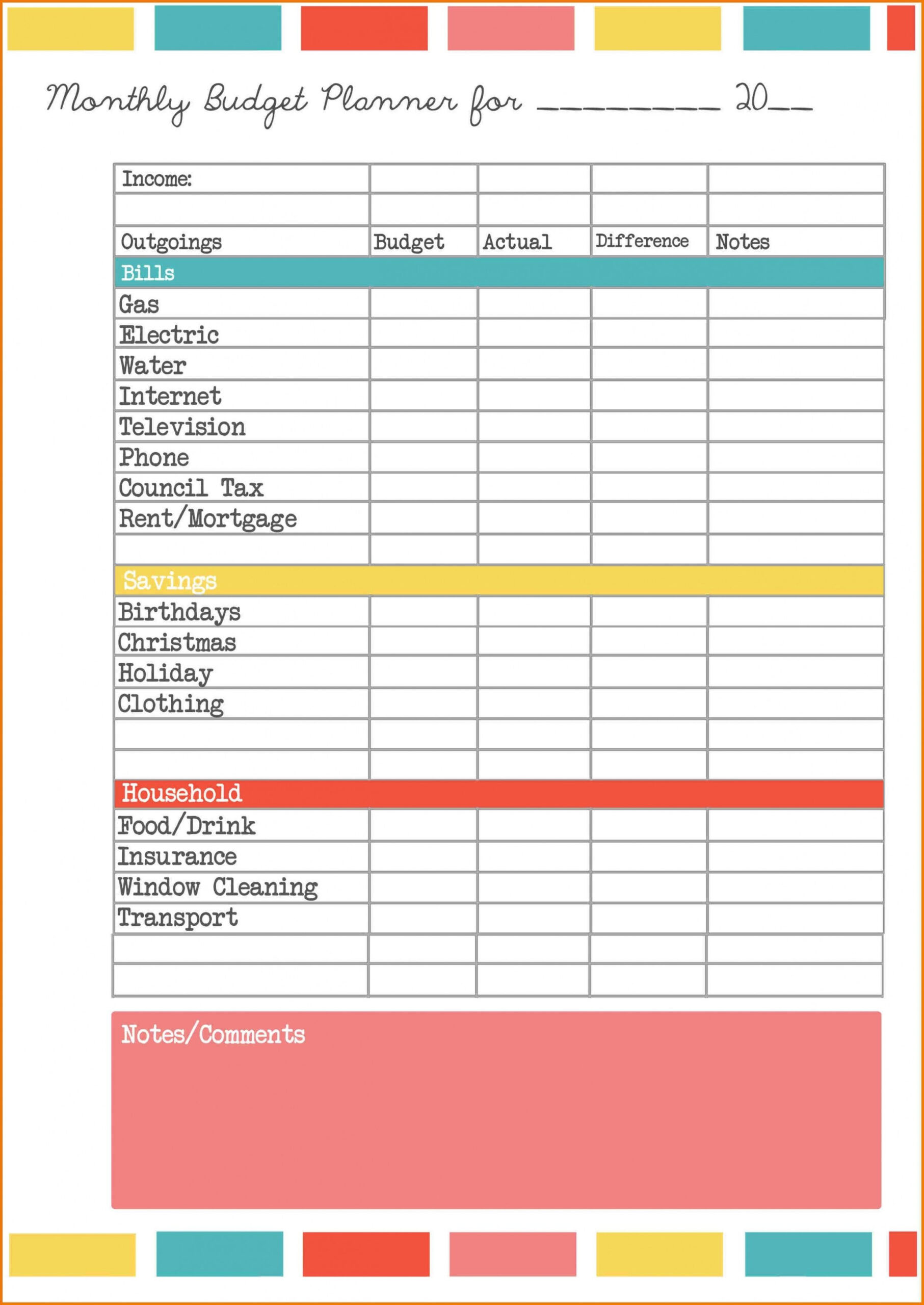 sample single person monthly budget template sample single person monthly budget template