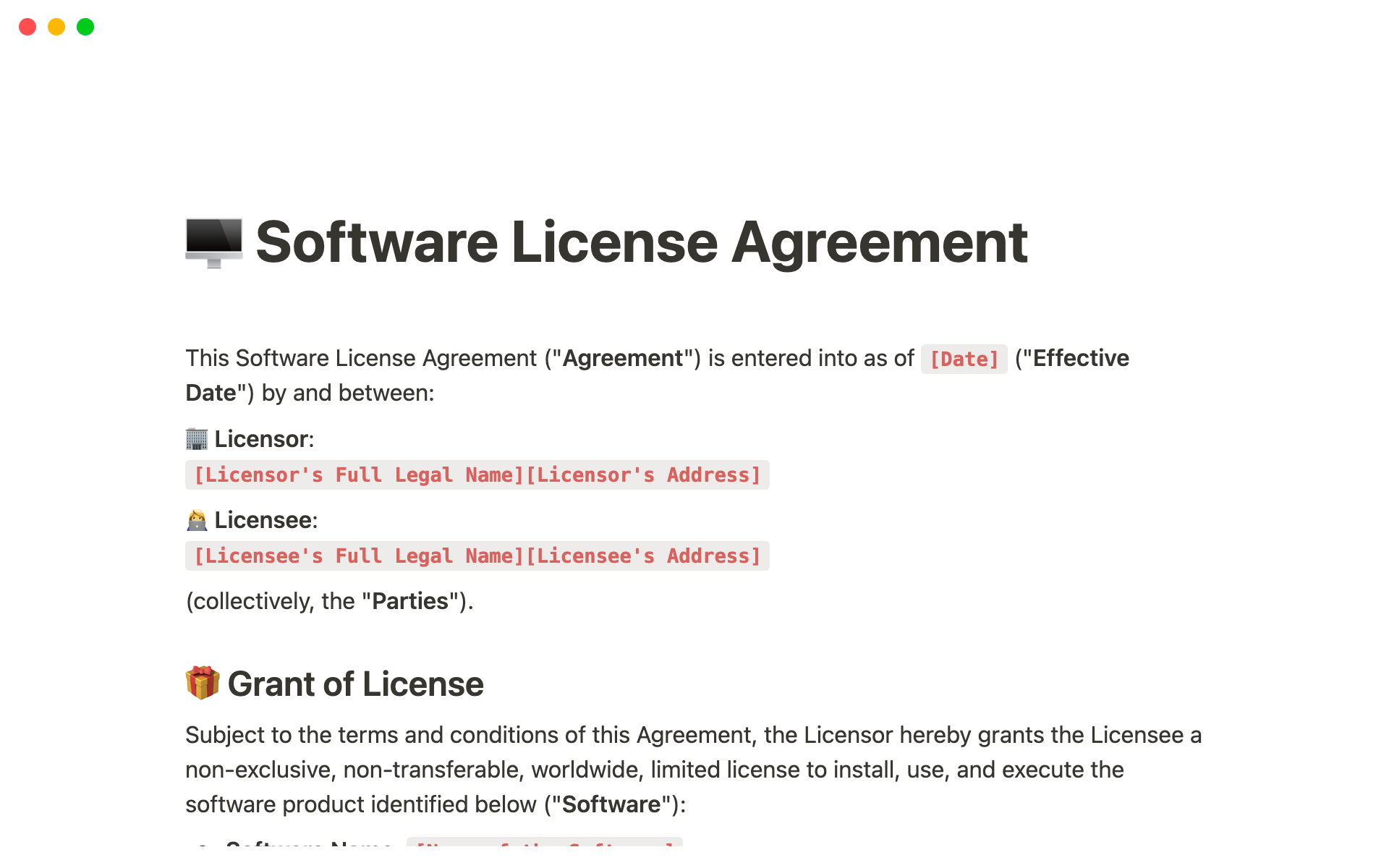 sample Software License Agreement Template sample Software License Agreement Template