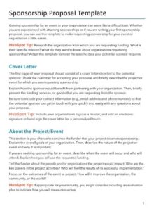 sponsorship proposal template